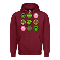 Burgundy st patrick s day Zipper Hoodie - Artiststas