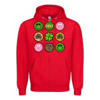 Red st patrick s day Zipper Hoodie - Artiststas