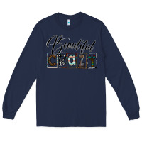 Navy beatiful crazy Long Sleeve Tee - SublimationCraftShop