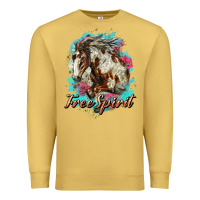 Antique Gold free spirit mustang horse Premium Sweatshirt - LillyAllenDesigns