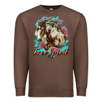 Chestnut free spirit mustang horse Premium Sweatshirt - LillyAllenDesigns