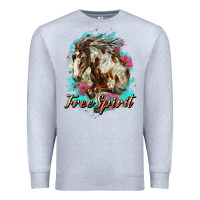 Heather Grey free spirit mustang horse Premium Sweatshirt - LillyAllenDesigns