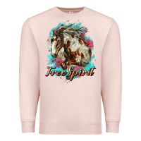 Pale Pink free spirit mustang horse Premium Sweatshirt - LillyAllenDesigns