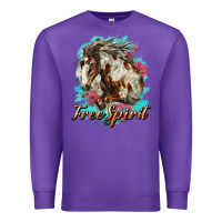 Purple free spirit mustang horse Premium Sweatshirt - LillyAllenDesigns