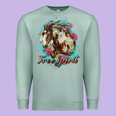 Free Spirit Mustang Horse Premium Sweatshirt Designed By Lillyallendesigns