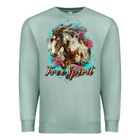 Seafoam free spirit mustang horse Premium Sweatshirt - LillyAllenDesigns