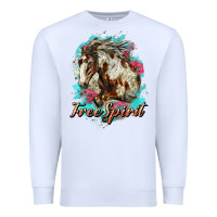 White free spirit mustang horse Premium Sweatshirt - LillyAllenDesigns