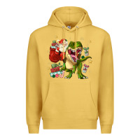 Antique Gold Christmas dinosaur Premium Hoodie - MaliasSmallBusiness