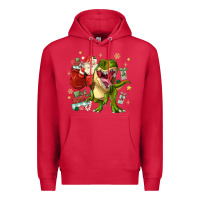Cardinal Christmas dinosaur Premium Hoodie - MaliasSmallBusiness