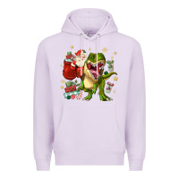 Lilac Christmas dinosaur Premium Hoodie - MaliasSmallBusiness