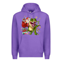 Purple Christmas dinosaur Premium Hoodie - MaliasSmallBusiness