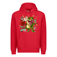 Red Christmas dinosaur Premium Hoodie - MaliasSmallBusiness