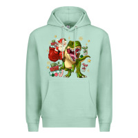 Seafoam Christmas dinosaur Premium Hoodie - MaliasSmallBusiness