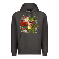 Smoke Christmas dinosaur Premium Hoodie - MaliasSmallBusiness