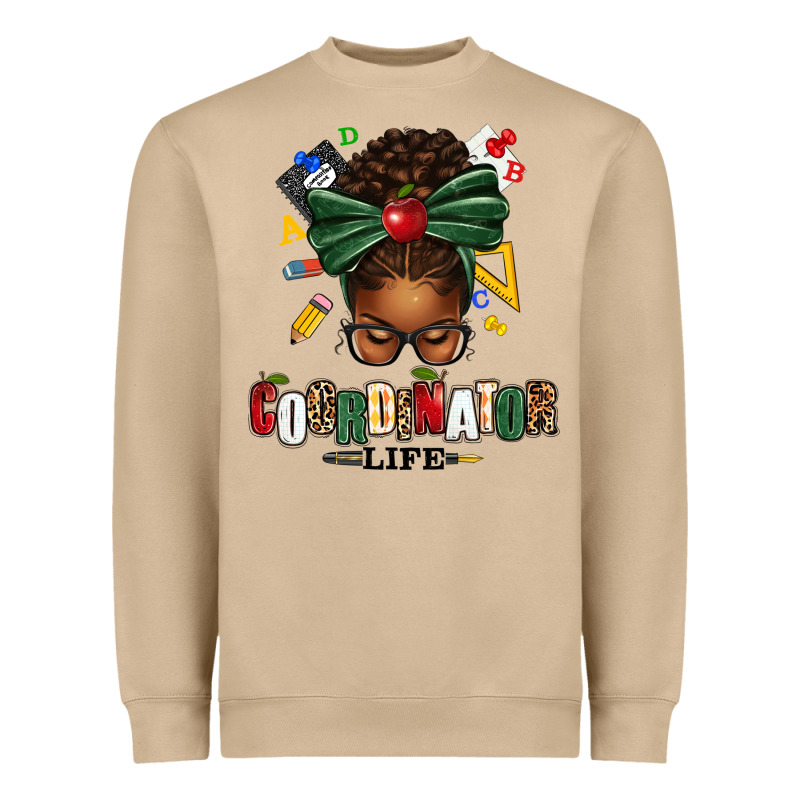 Educational Coordinator Life Afro Messy Bun Heavyweight Sweatshirt by texasbilliewilder | Teevron