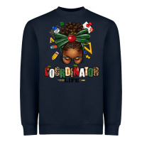 Navy educational coordinator life afro messy bun Heavyweight Sweatshirt - texasbilliewilder