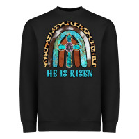 Black He Is Risen Heavyweight Sweatshirt - RanaPortraitStore