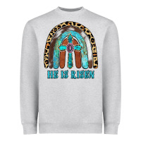 Heather Grey He Is Risen Heavyweight Sweatshirt - RanaPortraitStore