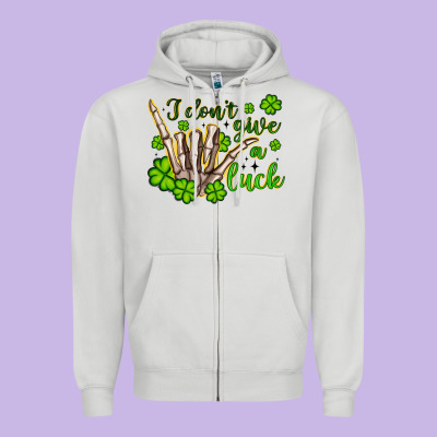 I Don T Give A Luck Zipper Hoodie Designed By Artiststas