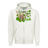 Oatmeal Heather i don t give a luck Zipper Hoodie - Artiststas
