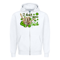 White i don t give a luck Zipper Hoodie - Artiststas