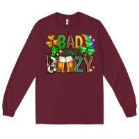 Burgundy Bad and boozy st. patricks day Long Sleeve Tee - Neo Western
