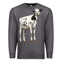 Charcoal Heather Holstein Heifer Premium Sweatshirt - LillyAllenDesigns