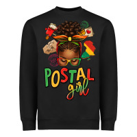 Black juneteenth afro messy bun postal girl Heavyweight Sweatshirt - texasbilliewilder