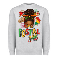 Juneteenth Afro Messy Bun Postal Girl Heavyweight Sweatshirt | Teevron