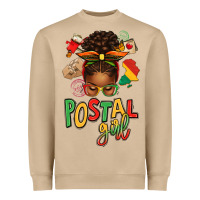 Mushroom juneteenth afro messy bun postal girl Heavyweight Sweatshirt - texasbilliewilder