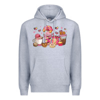 Heather Grey mexican pan dulce coffee cups Premium Hoodie - MaliasSmallBusiness