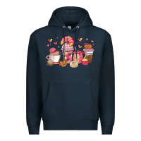 Navy mexican pan dulce coffee cups Premium Hoodie - MaliasSmallBusiness
