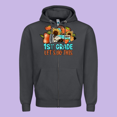 1 St Grade Let's Do This Zipper Hoodie Designed By Jahusdesignshop