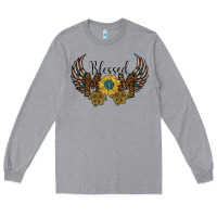 Heather Grey blessed mom Long Sleeve Tee - SublimationCraftShop