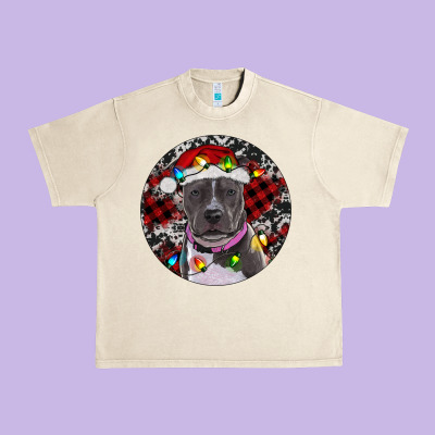 Pitbull And Buffalo Plaid Urban Heavy Tee Designed By Ranaportraitstore