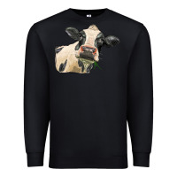 Black holstein heifer face Premium Sweatshirt - LillyAllenDesigns