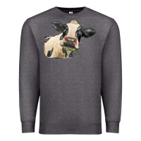 Charcoal Heather holstein heifer face Premium Sweatshirt - LillyAllenDesigns