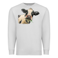 Dove Grey holstein heifer face Premium Sweatshirt - LillyAllenDesigns