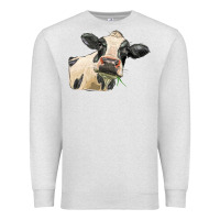 Oatmeal Heather holstein heifer face Premium Sweatshirt - LillyAllenDesigns