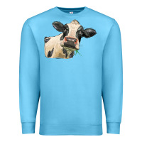 Ocean Blue holstein heifer face Premium Sweatshirt - LillyAllenDesigns