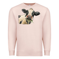 Pale Pink holstein heifer face Premium Sweatshirt - LillyAllenDesigns