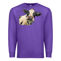 Purple holstein heifer face Premium Sweatshirt - LillyAllenDesigns