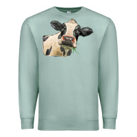 Seafoam holstein heifer face Premium Sweatshirt - LillyAllenDesigns