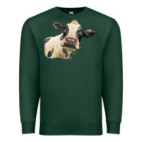 Sports Green holstein heifer face Premium Sweatshirt - LillyAllenDesigns