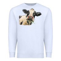 White holstein heifer face Premium Sweatshirt - LillyAllenDesigns