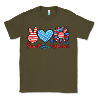 Army Green peace love america Classic Tee - HRA Design Shop