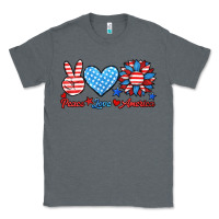 Charcoal Heather peace love america Classic Tee - HRA Design Shop