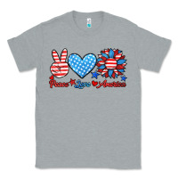 Heather Grey peace love america Classic Tee - HRA Design Shop