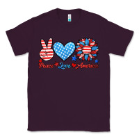 Plum peace love america Classic Tee - HRA Design Shop