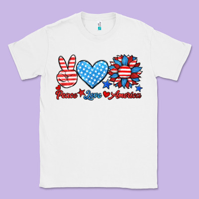 Peace Love America Classic Tee Designed By Hra Design Shop